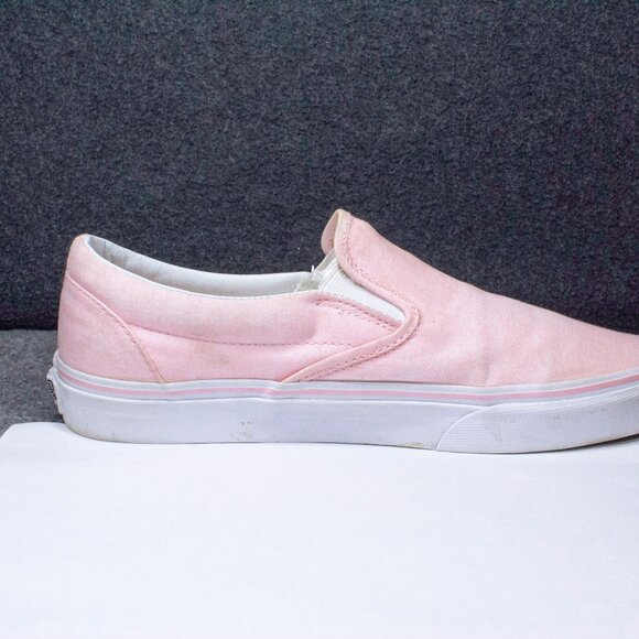 VANS Classic Slip-On Pink White Skateboard Sneakers Mens Size 8.5 Womens Size 10 - Picture 5 of 11